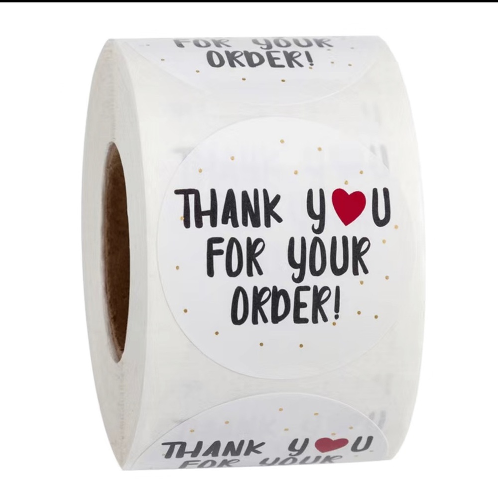 500pcs | Thank You for your order| 1” in | for sellers and small business